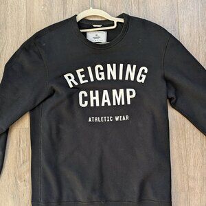 Reigning Champ Small Black Pullover Spellout Logo Crew Neck Sweatshirt Sweater